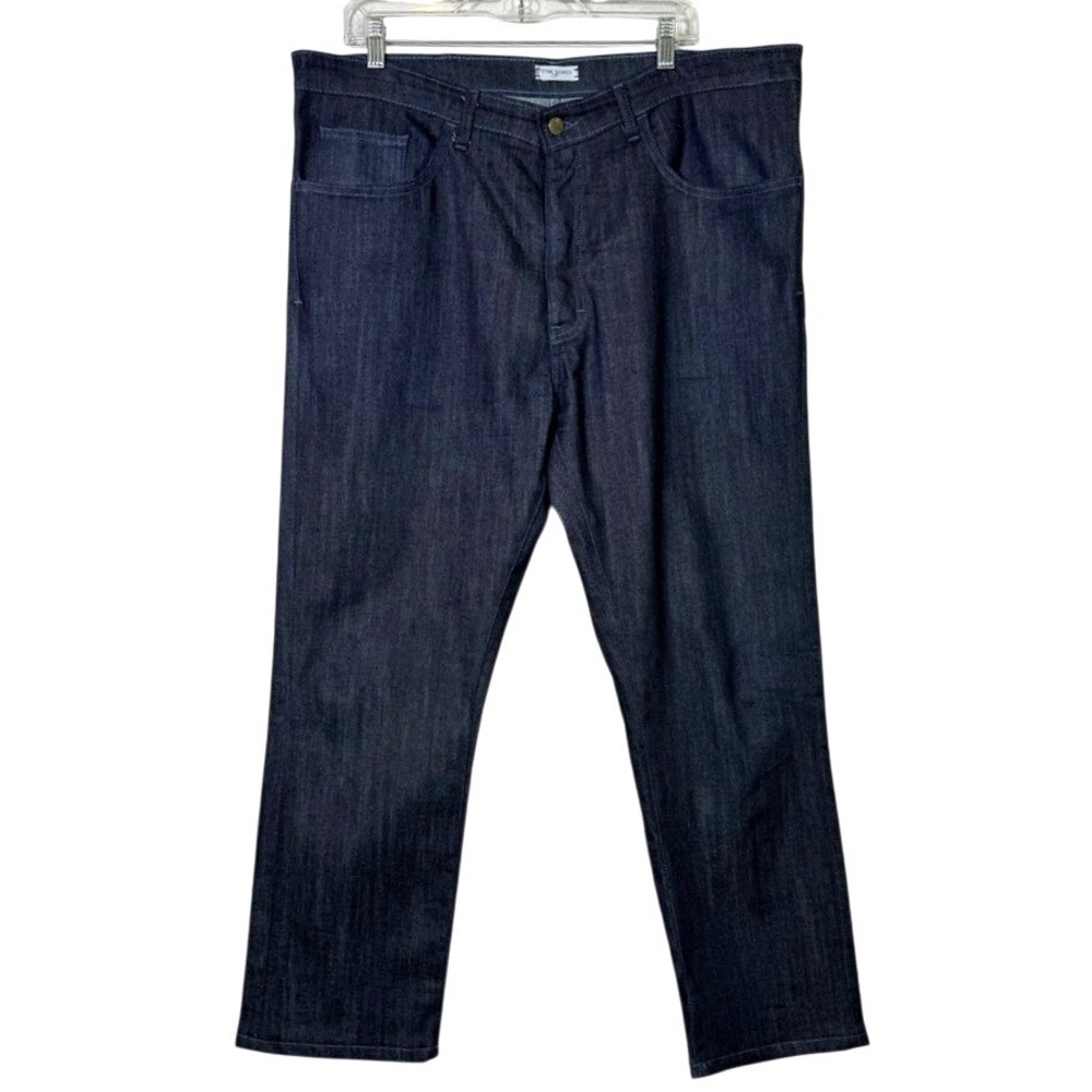 Tom James Blue Delta Raw Denim Dark Wash Jeans 40x27 Custom USA Quiet Luxury